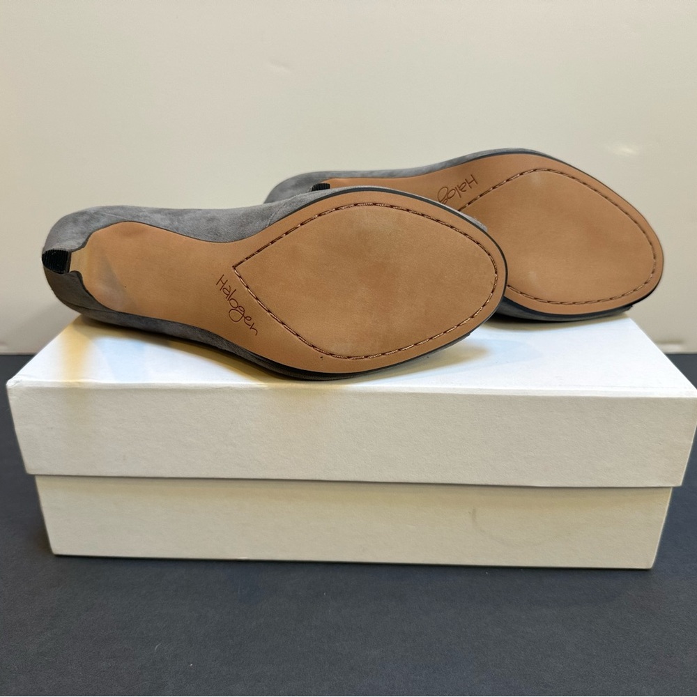 NWT Suede Halogen Katrina Peep-Toe Heeled Booties - Picture 7 of 8